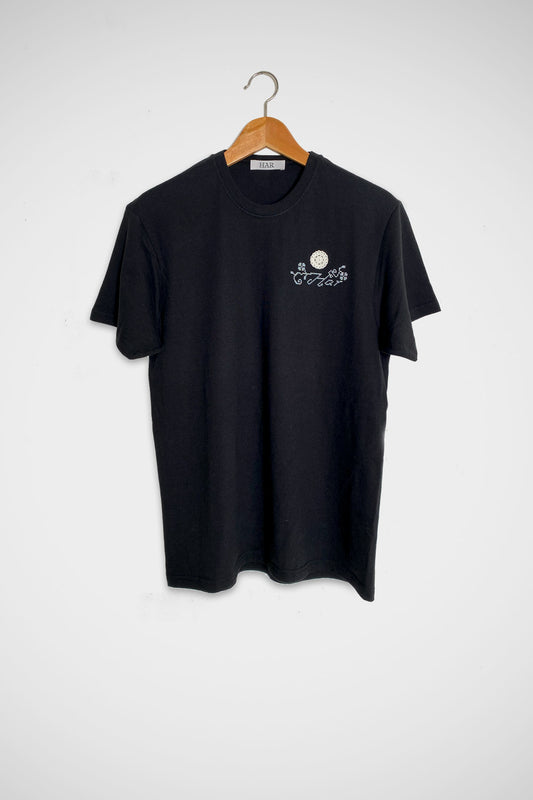 Black Print Lace T-Shirt