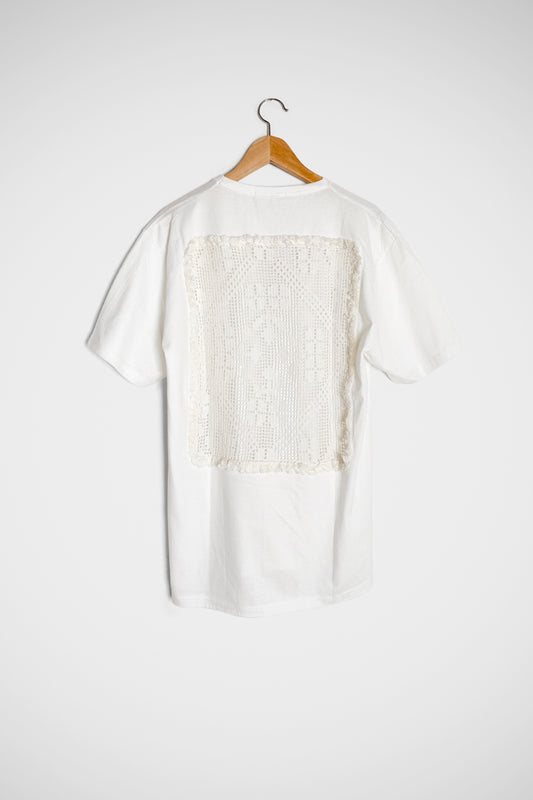 White Square Lace T-Shirt